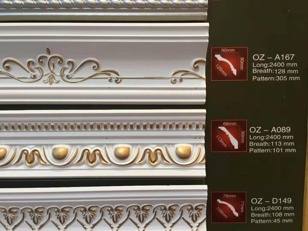 China Manufacturer Direct Selling Waterproof PU Carved Wall Panel Molding Decorative Ceiling Molding