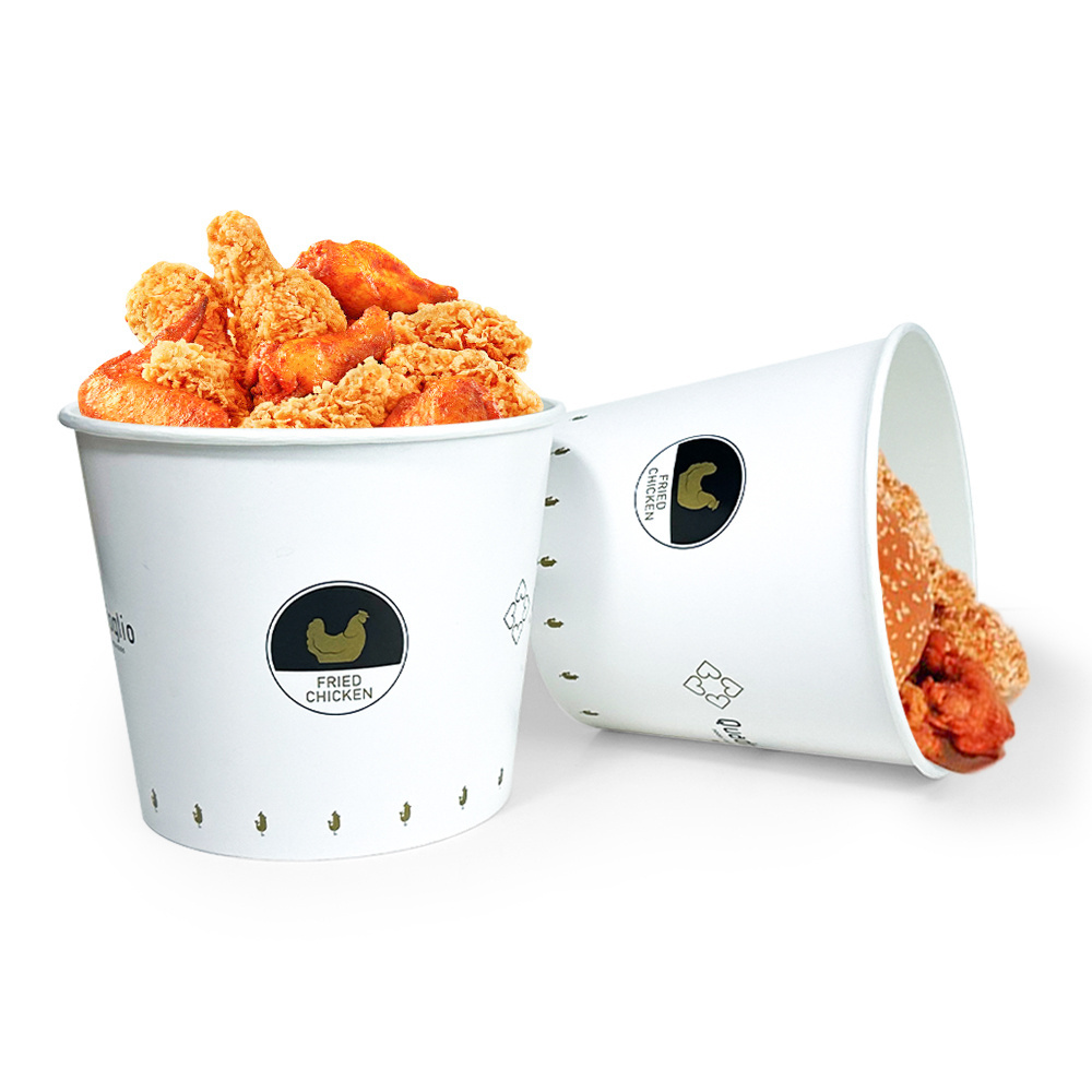 ZJPACK Large Big Size Coston KFC Paper Tub Cup 64oz 85 oz 150oz 170oz  Paper Fried Chicken Popcorn Bucket with Lid