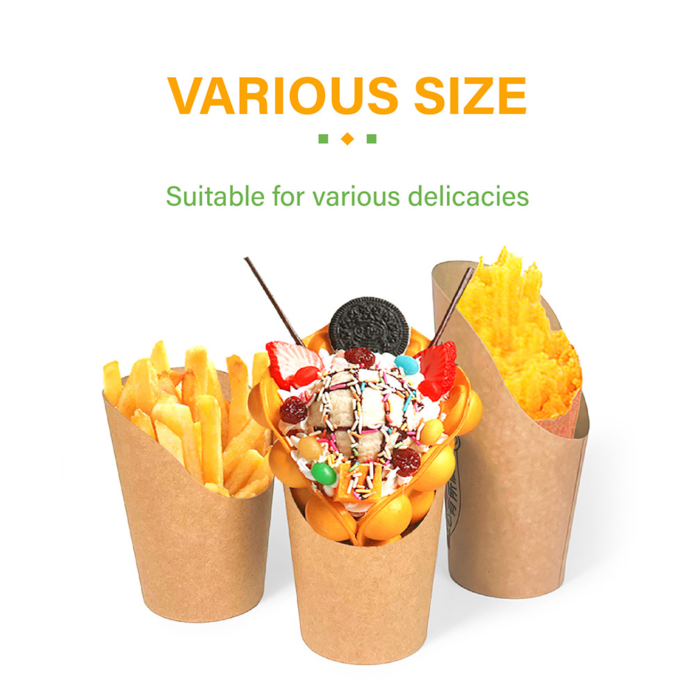 ZJPACK Hot Sell  Manufacturer takeaway eco friendly Custom Print Design Cup - Paper French Fries Holder