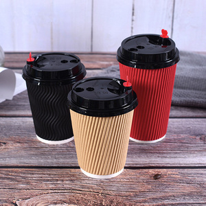 ZJPACK Bio-degradable Paper Cup Custom Disposable Cups Take Away Coffee Cups with Logo 6oz 8oz 12oz 16oz 20oz