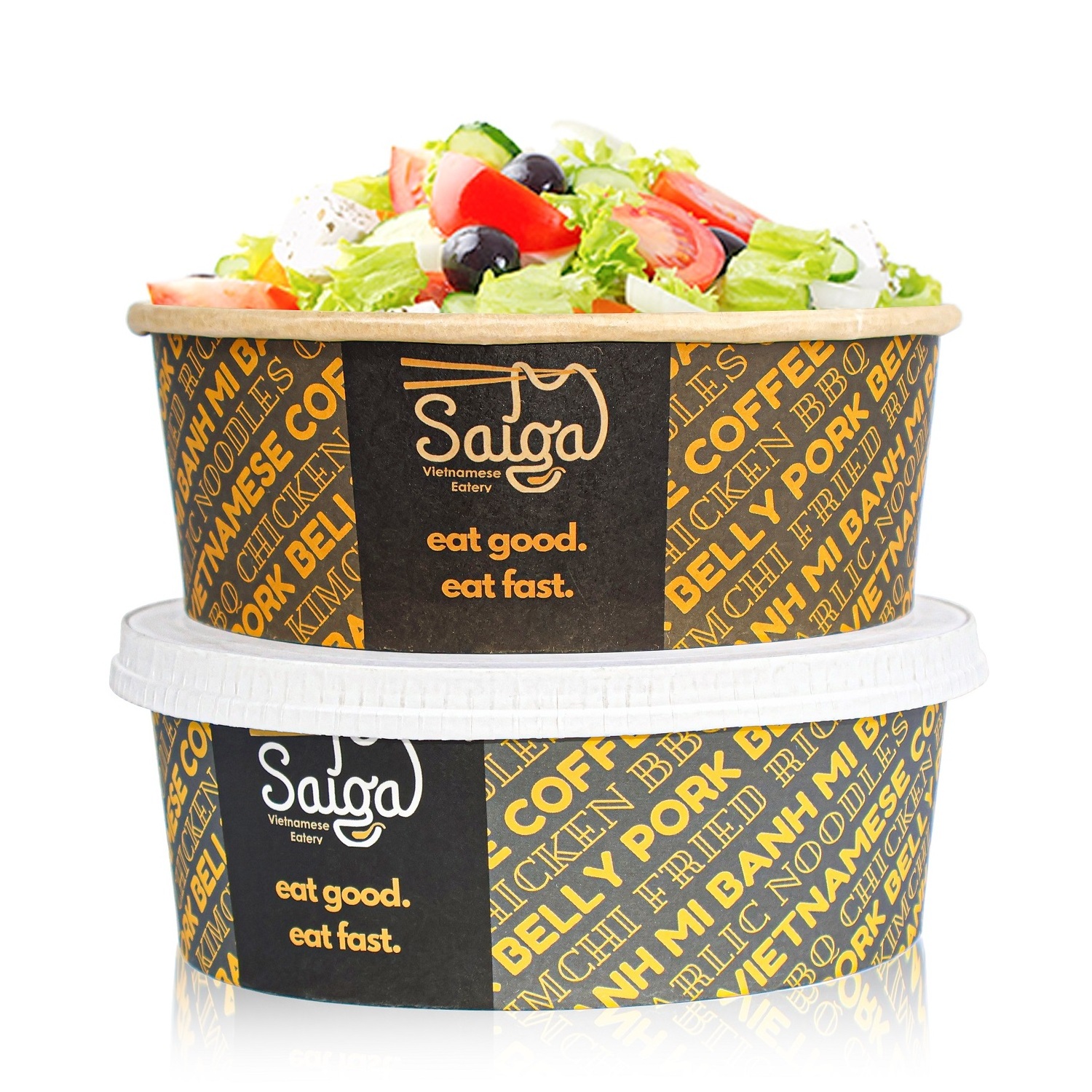 ZJPACK Biodegradable food grade packaging custom printing round cardboard paper bowl paper plate & bowl with lid