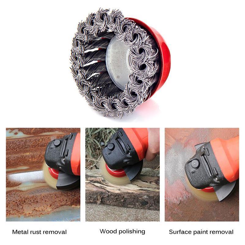 Twisted Steel Wire Wheel M10-M14 Brush Strong Paint Remove Rotary Twist Knot 2.5-6 Inch For Metal Angle Grinder