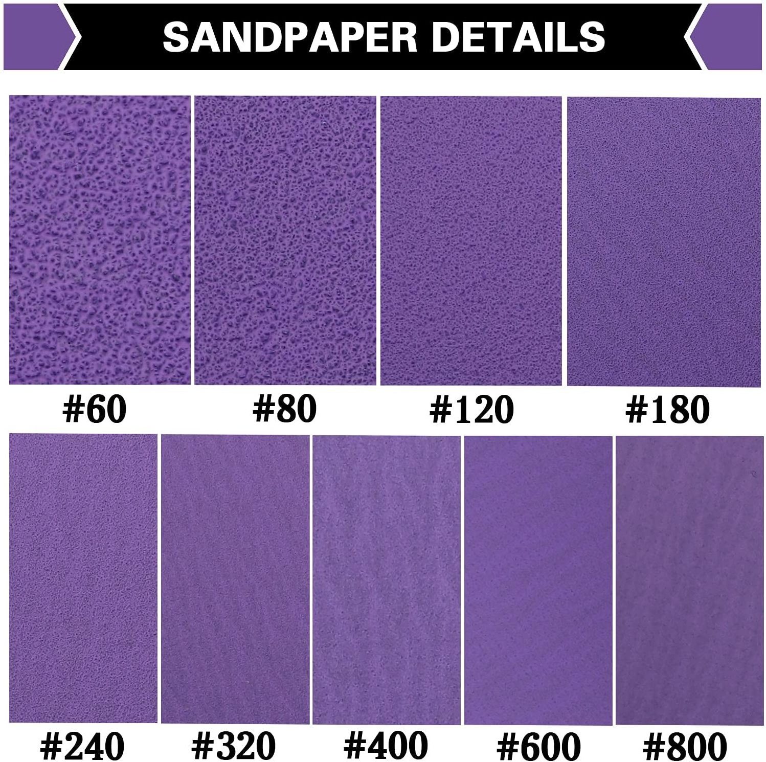 6 inch ceramic purple sandpaper sheet wet dry sand paper disc multi-holes sanding disc for automobile polishing