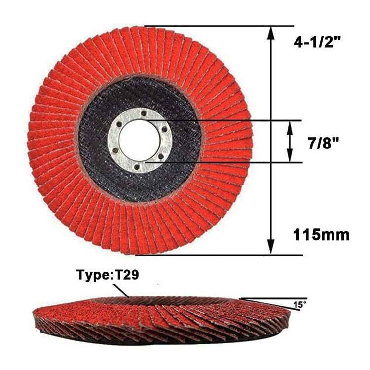 high efficiency 4.5 inches Ceramic flap disc with TUV certificate