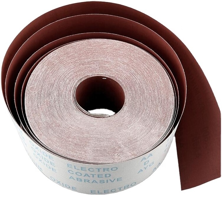 15cm*50m Grit 40 60 80 Waterproof Abrasive Rolls Sand Cloth Roll for Polishing Wood Metal by Hand Used with Soft Cloth Backing