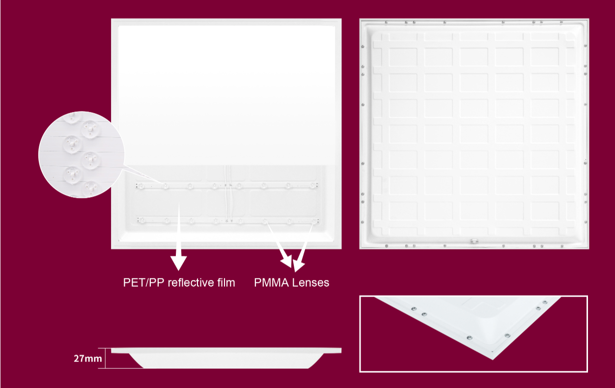 Factory price LED Indoor lighting 40W 60*60/ 30*120 40w 4800lm Back Emission Side Emission LED Large Panel Light