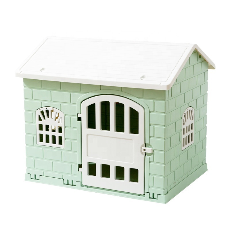 2022 New Easy to assemble eco-friendly plastic pet house outdoor dog kennel with toilet