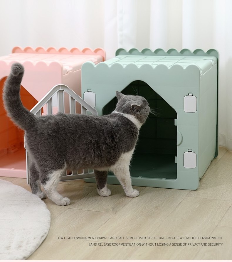 Factory new developed easy to install indoor outdoor plastic ventilation dog kennel house cage