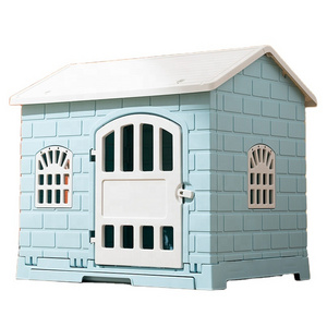 2022 New Easy to assemble eco-friendly plastic pet house outdoor dog kennel with toilet