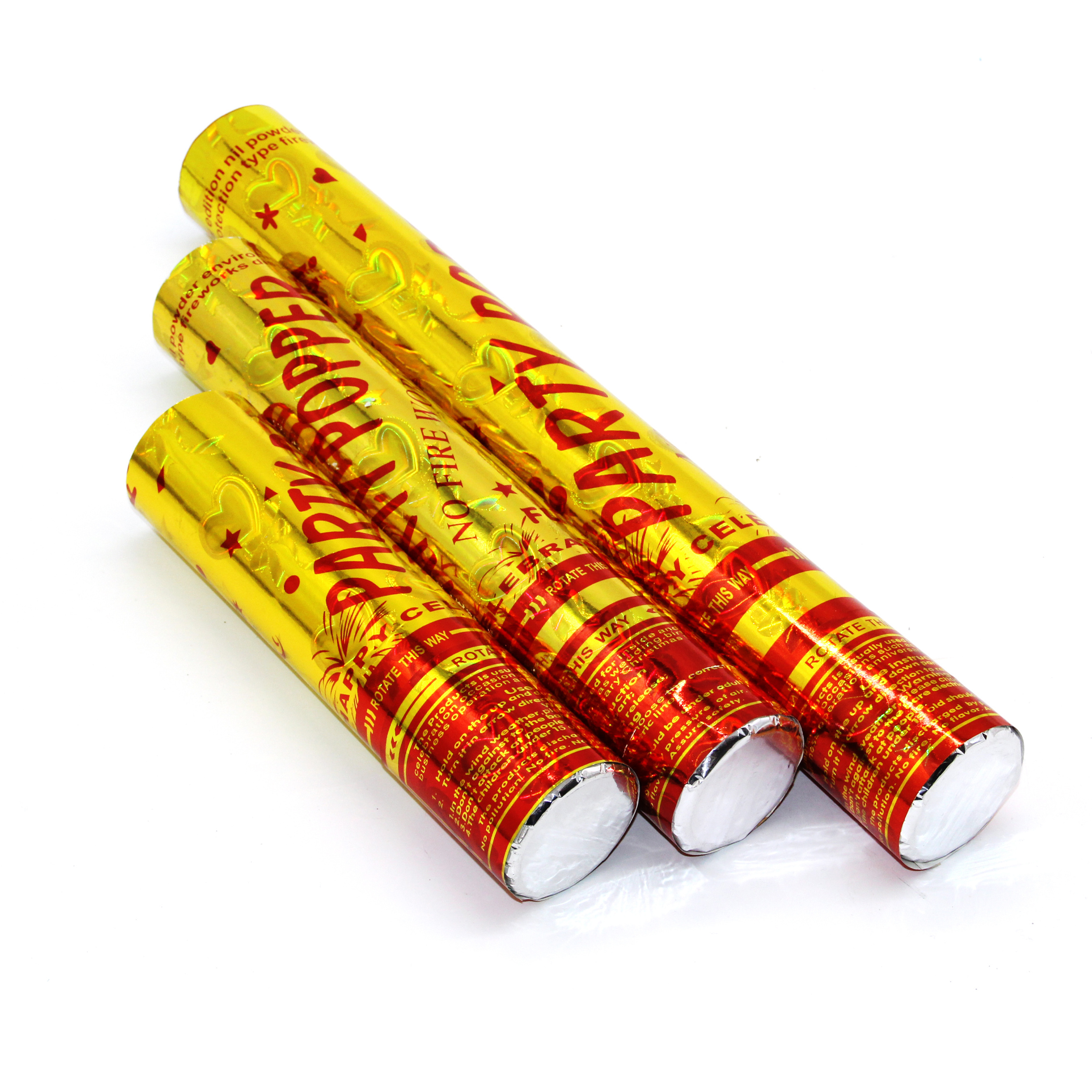 Wedding Occassion And Party Favor Confetti Cannon With Golden Metallic Foil mini cylinder Party Popper