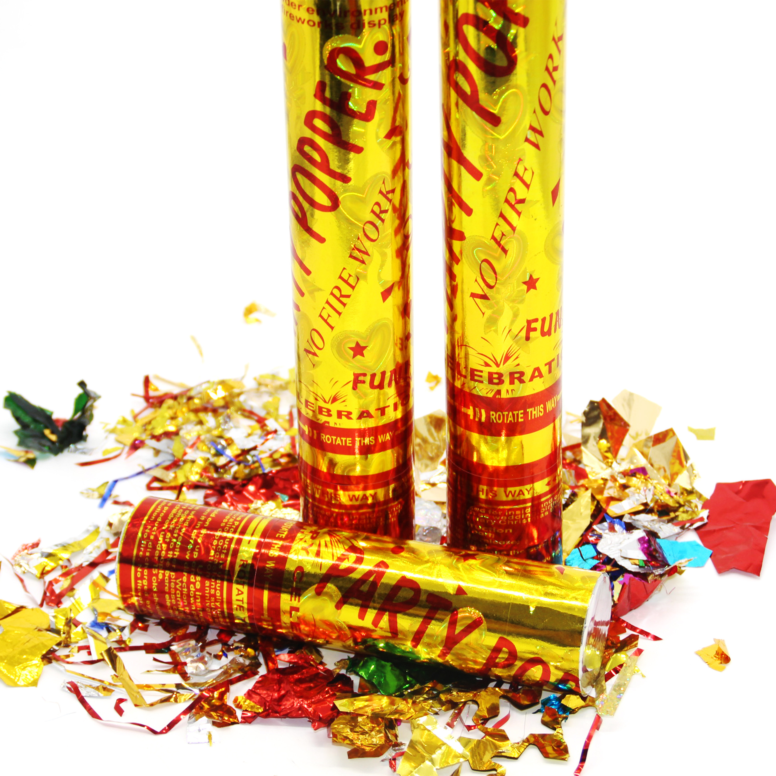 Wedding Occassion And Party Favor Confetti Cannon With Golden Metallic Foil mini cylinder Party Popper