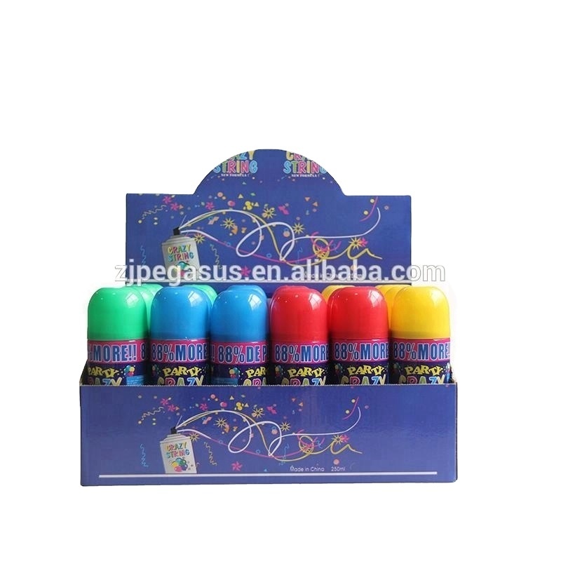 Eco-friendly colorful carnival foam silly party string spray