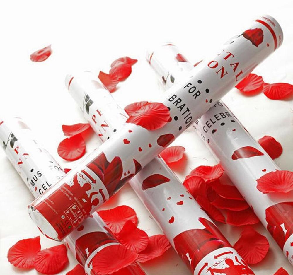 Wedding party popper party supplies rose confetti cannon with red rose petals confetti