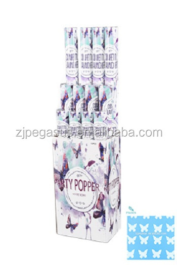 Customized Party Popper High Quality White Color Butterfly Flameproof Party and Wedding Confetti Cannons