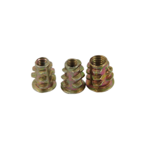 Yellow Zinc Plated Factory Outlet Furniture Insert Bolt And Nut Knurling Insert Nut For Wood