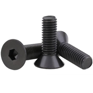 1/4-20 x 1/2" Flat Head Hex Drive Socket Screws Black Oxide Grade 10.9 Steel Fully Threaded