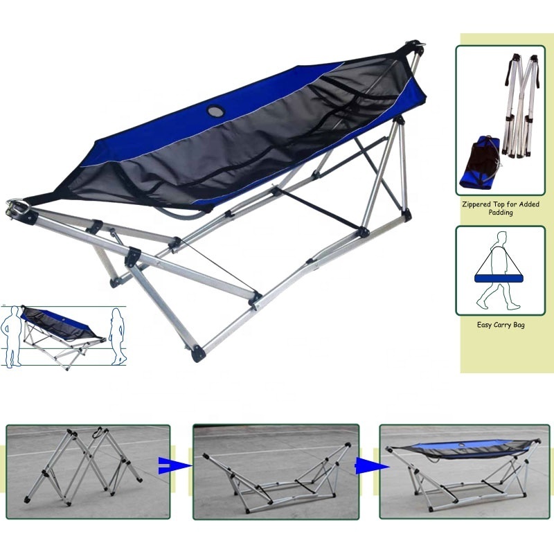 New Ideas Outdoor portable camping hammock Quick Set Folding hammock with stand