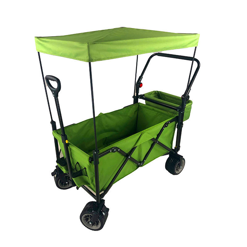 Heavy Duty Folding Wheeled Wagon Cart Collapsible Utility Kids Wagon Cart With Canopy