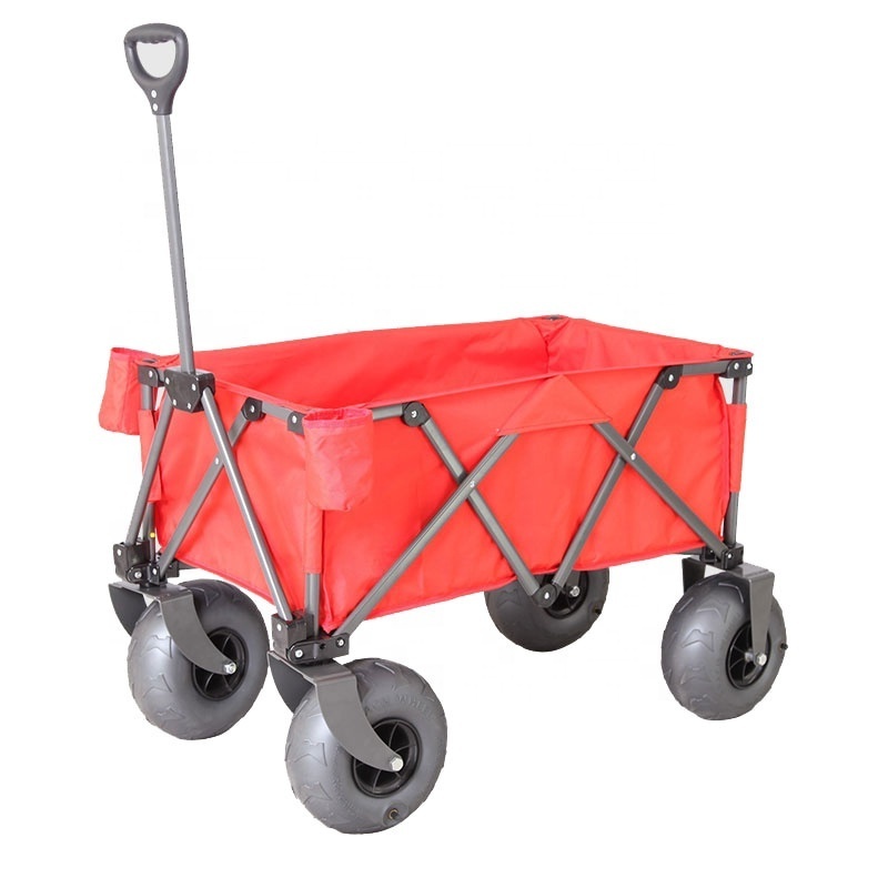 2021 new style large inflatable wheels foldable garden wagon cart