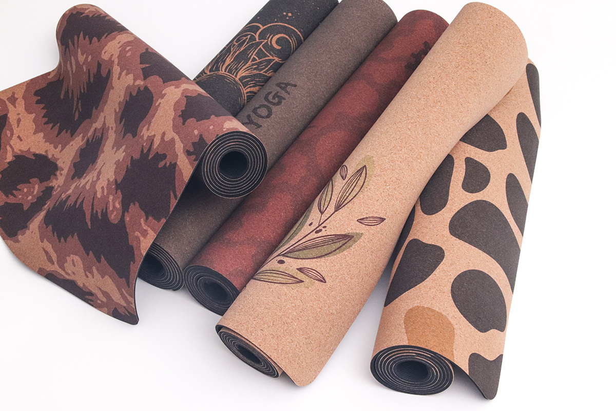 Factory Various materials customized wooden YogaMat cork yoga mat eco friendly  mat sports yoga mat