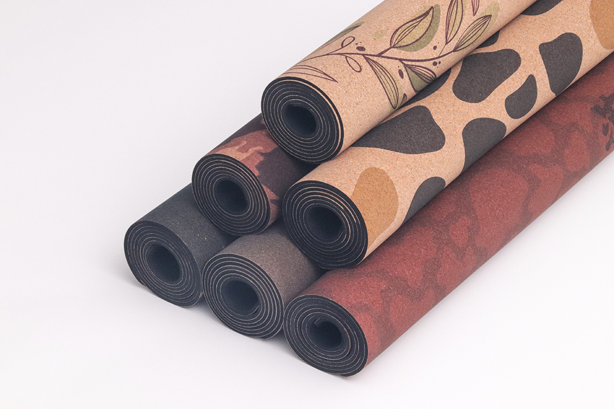 Factory Various materials customized wooden YogaMat cork yoga mat eco friendly  mat sports yoga mat