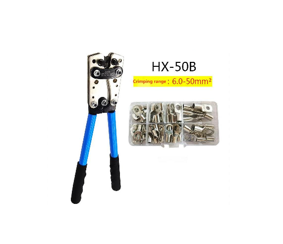 HS-50B+60PCS crimping pliers 6-50mm2 copper aluminum cable crimping pliers combination set