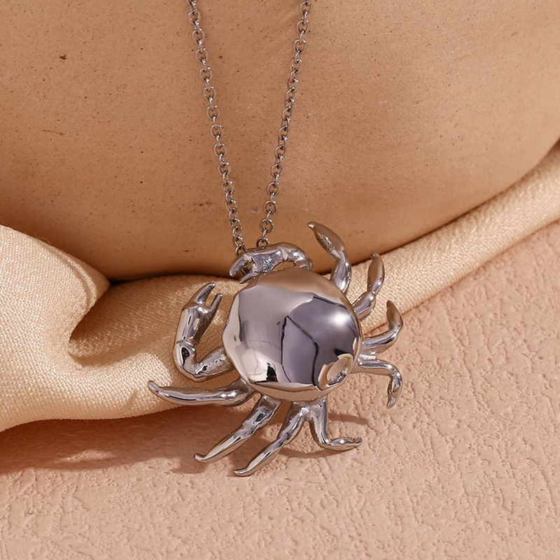 Crab Pendant Necklace 18k Gold Plated Stainless Steel Jewelry Christmas Gift