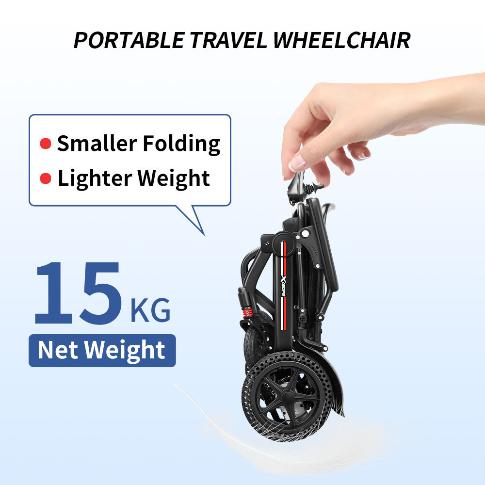 New Released Lightest Lithium Battery Electric Wheel Chair Lightweight Portable Foldable Electric wheelchair with Long Distance