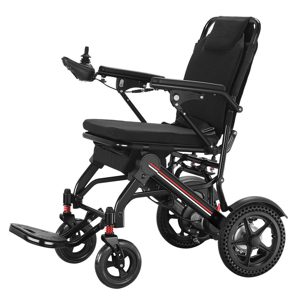 New Released Lightest Lithium Battery Electric Wheel Chair Lightweight Portable Foldable Electric wheelchair with Long Distance