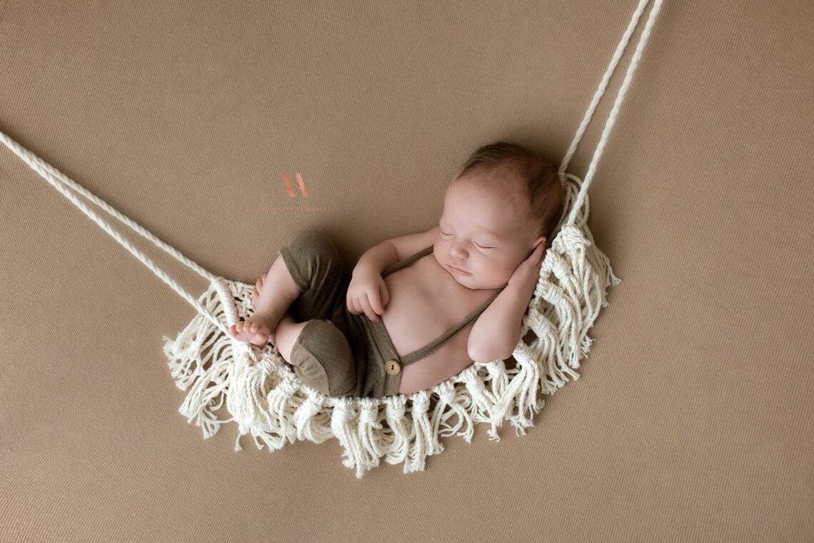 New style European-style newborn photography props baby crib shooting auxiliary hand-woven hammock