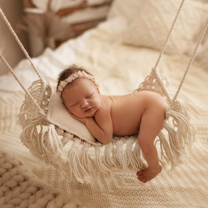 New style European-style newborn photography props baby crib shooting auxiliary hand-woven hammock