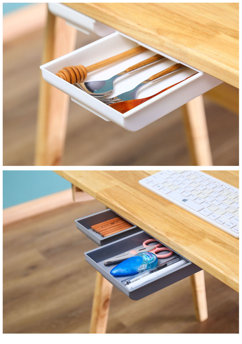 Choice Fun Hidden Slide Out Under Desk Drawer Organizer Self Adhesive Pencil Tray Storage Drawers For Space Saving