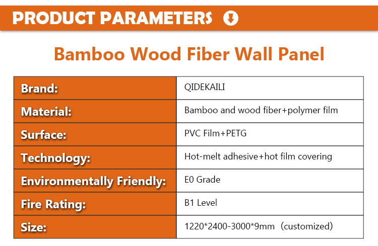 E0 Level Bamboo Wood Fiber Integrated Interior PVC Decorative Wall ...