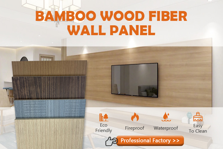 E0 Level Bamboo Wood Fiber Integrated Interior PVC Decorative Wall ...