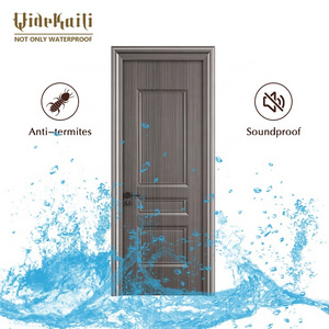 Wholesale Waterproof WPC Door Skin Luxury PVC Design Modern Villa Toilet Internal Door With Frame