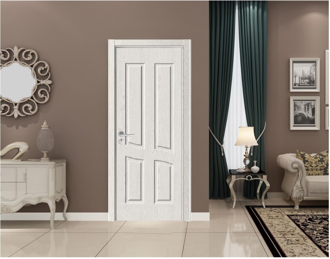 Factory Supply Cheap Price WPC Waterproof Modern Interior PVC Bedroom Doors For Houses