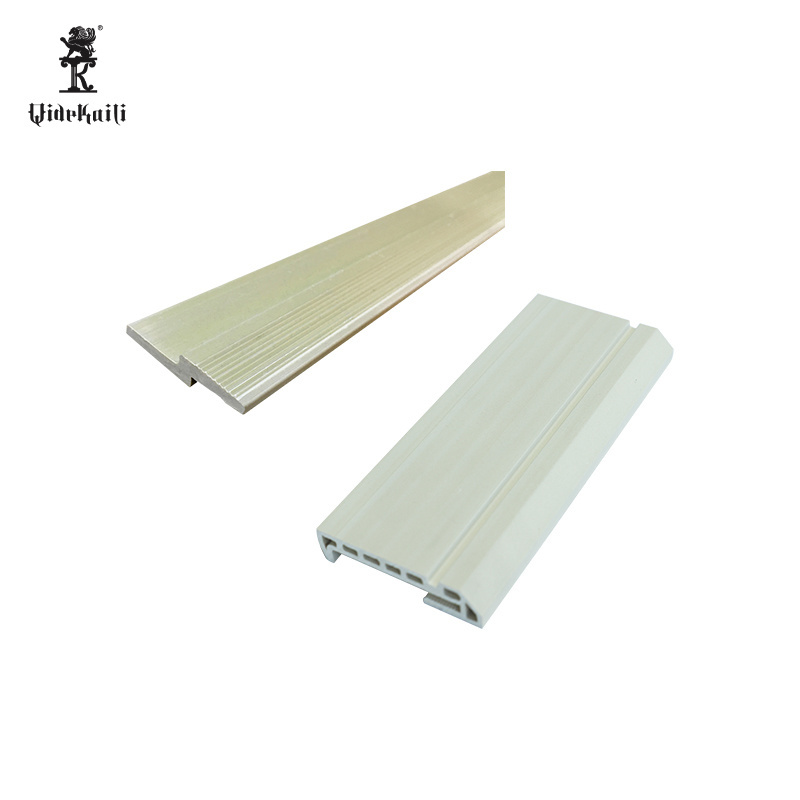 80MMx18MM Wood Grain Waterproof WPC PVC Skirting Board For Flooring Accessories