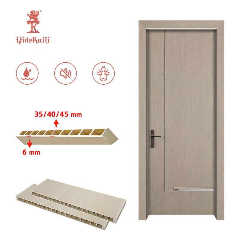 2024 Hot Sale Anti-termites WPC Waterproof Interior PVC Soundproof Flush Doors For Home