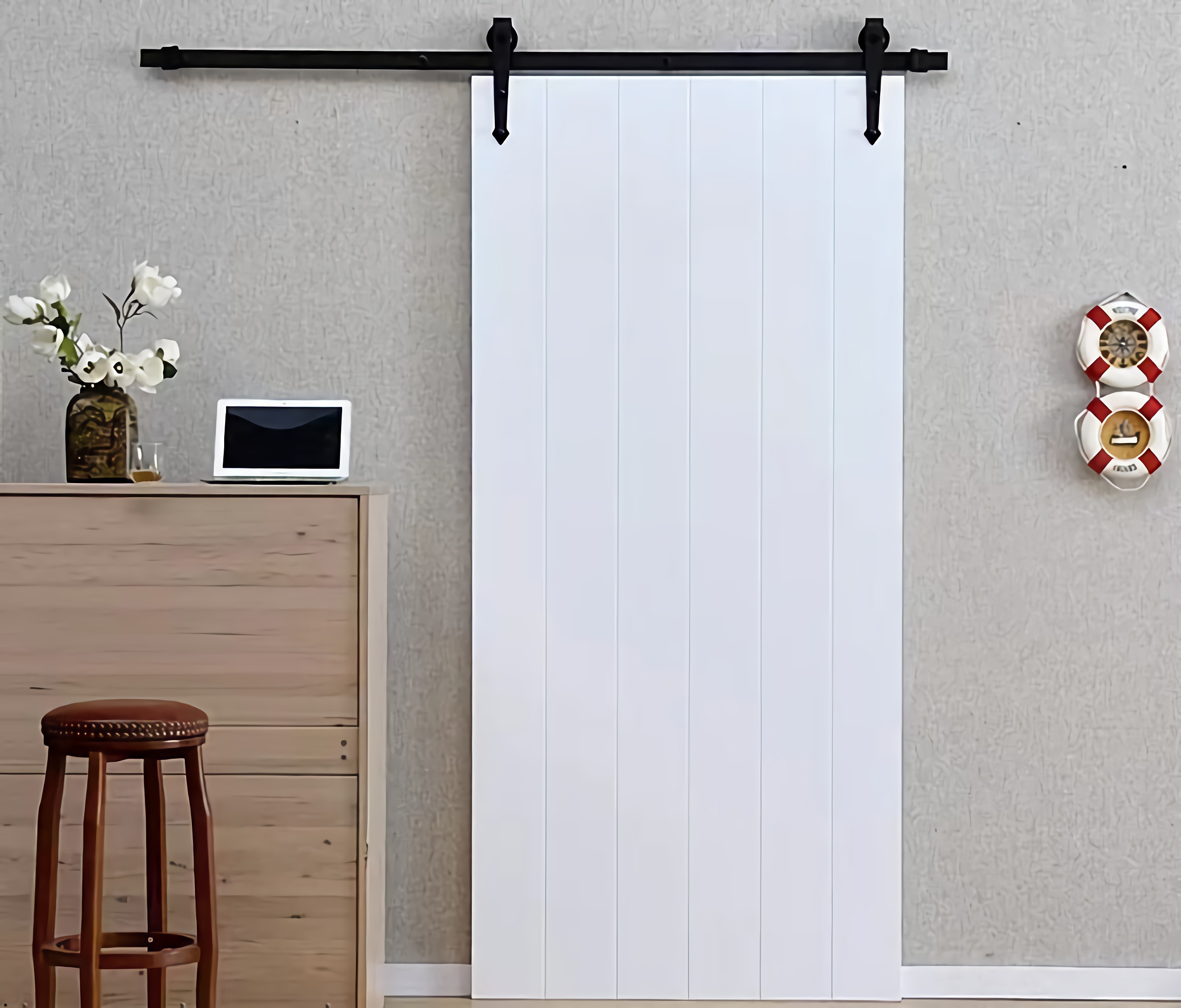 Fast Delivery Modern Plastic Interior Sliding Bathroom PVC Barn Doors