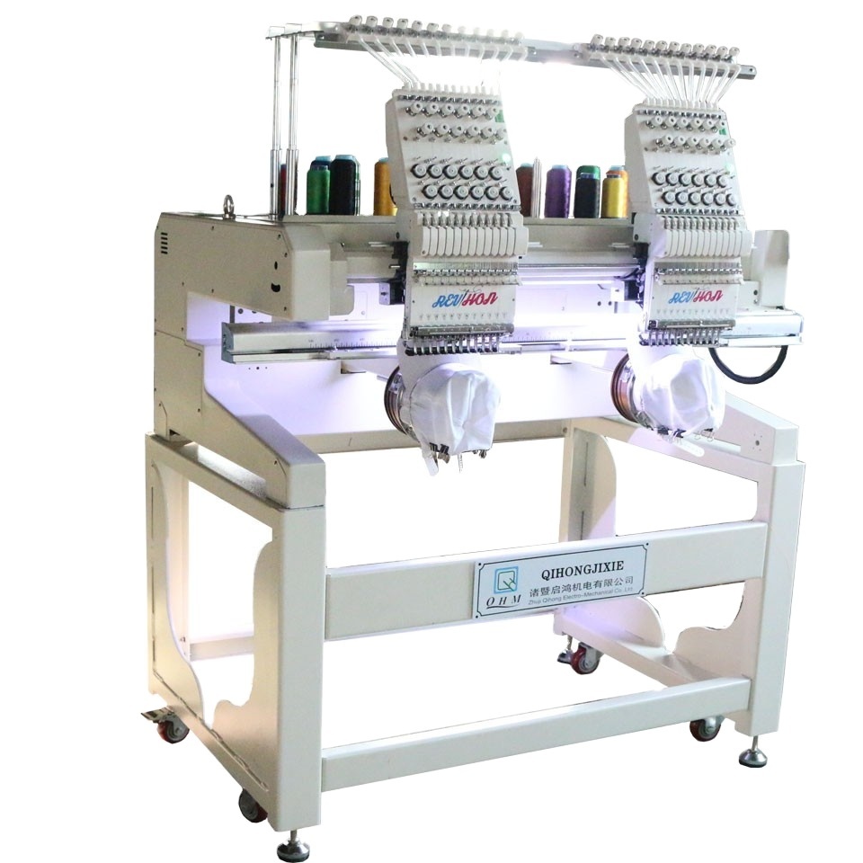 Two Head Embroidery Machine de Broderie Industrielle for Sale Shoes Bags Supply in China Double Head Machinery