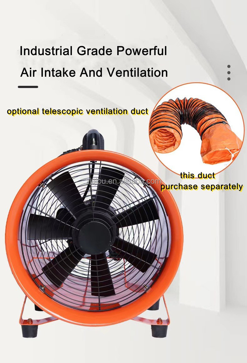 Axial Fan 8-16 inch 220V Portable Ventilation Exhaust Fan With Flexible Duct High Velocity Industrial Blower