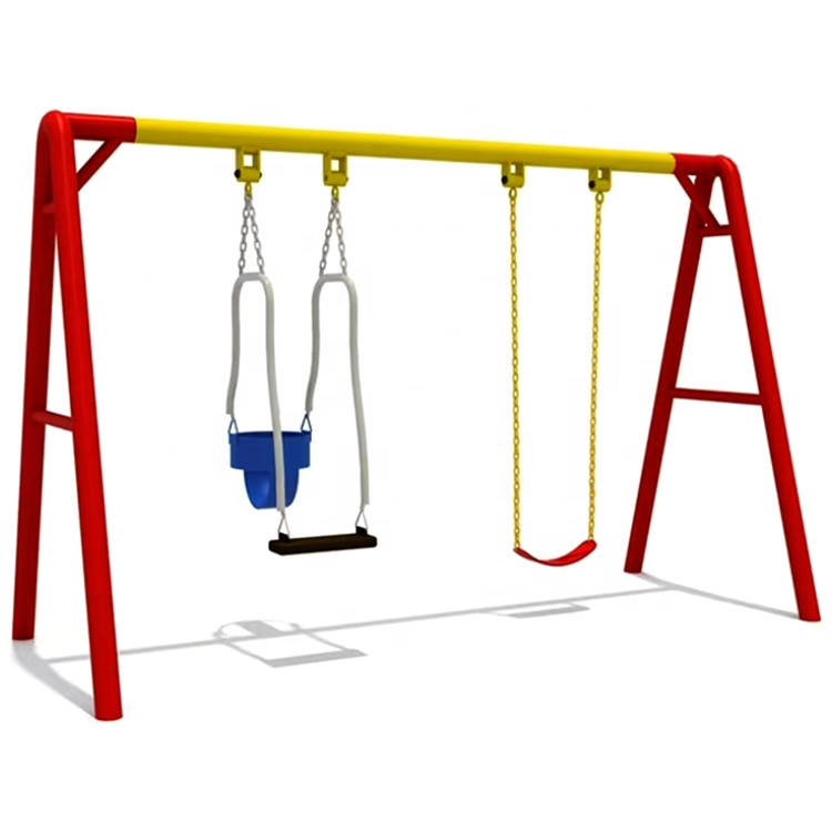 High quality Kindergarten Outdoor Park Kids Swing Children Playground Equipment Garden Swing Set Outdoor Metal Swing