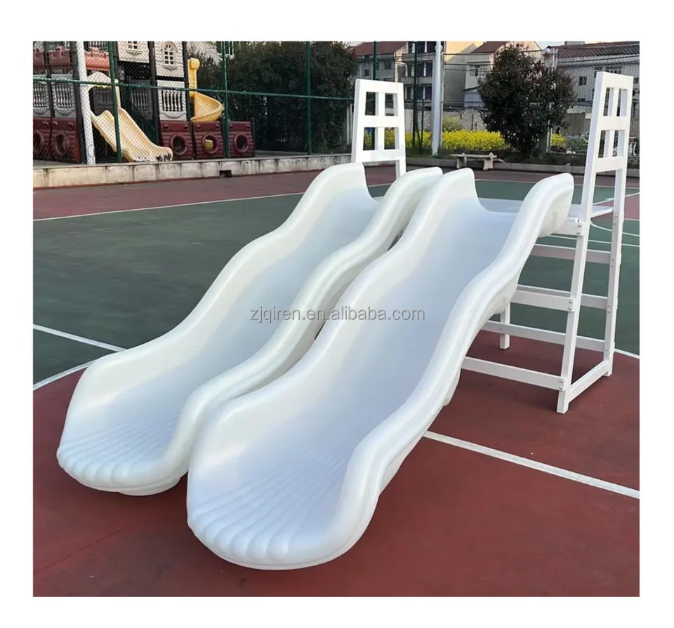 Large Plastic Building Waterproof And Non-Slip Naughty Castle Ocean Ball Pool Square Column White Slide With Stairs For Children