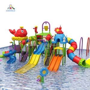 Business Park Amusement Equipment Fiberglass long plastic water park equipment, swimming pool slide