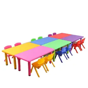 Plastic Colorful Table and Chair Children Furniture Sets Kindergarten Nursery School Classroom