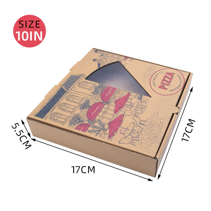 10 Inch 12 Inch Carton Pizza Packing Box Wholesale With Transparent Window With Best-selling Custom