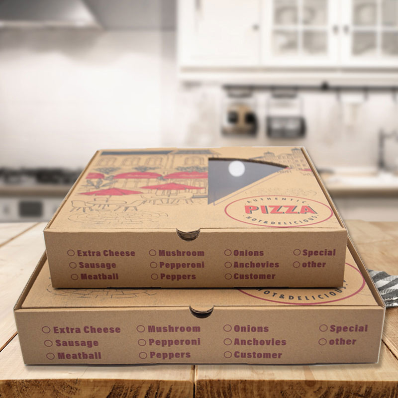 10 Inch 12 Inch Carton Pizza Packing Box Wholesale With Transparent Window With Best-selling Custom