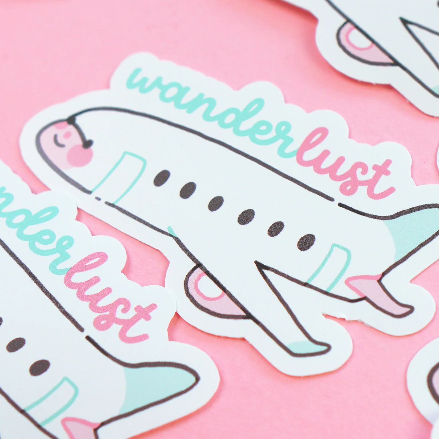 Cartoon Character Cute Airplane Pattern Custom Printing Waterproof Vinyl Stickers Die Cut