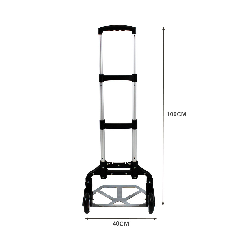 75 kg Capacity heavy duty collapsible folding hand truck  luggage trolley cart with 2 rubber wheels