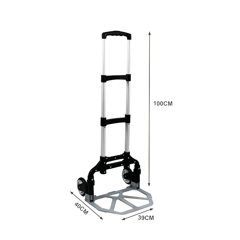 75 kg Capacity heavy duty collapsible folding hand truck  luggage trolley cart with 2 rubber wheels